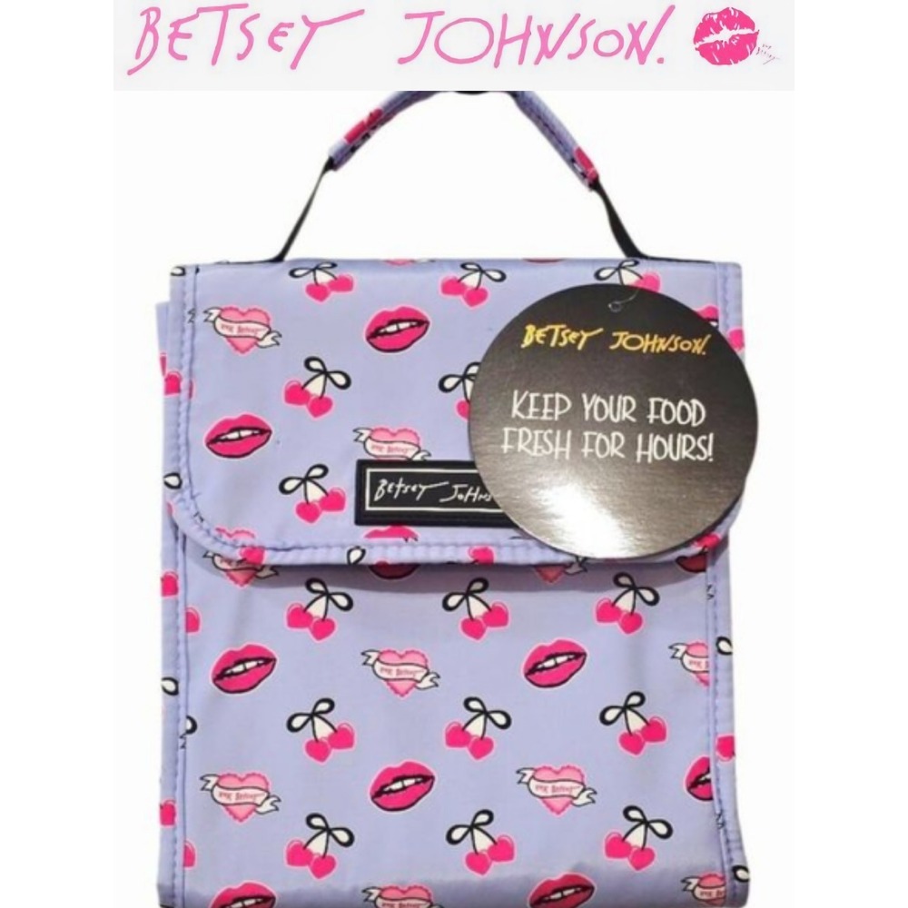 Betsey Johnson Cherry Lips Insulated Lunch Tote‎ Bag